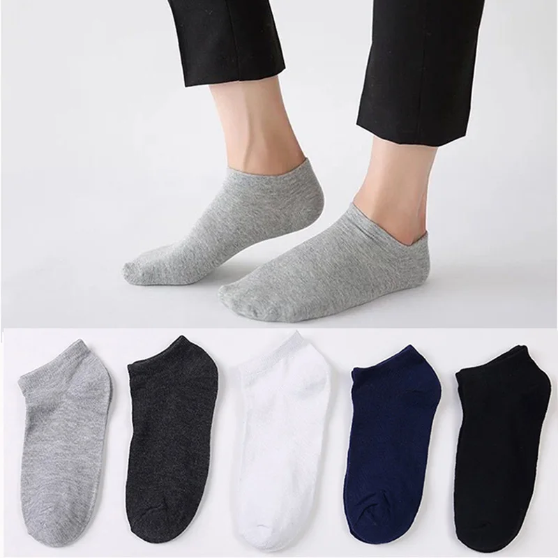 

Носки мужские хлопковые однотонные, деловые повседневные, бриджи, тапочки, 3 пары/5 пар, весна-лето