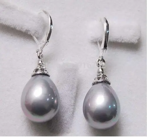 

BEAUTIFUL! REAL NATURAL WHITE CULTURED PEARL DANGLE DROP EARRING SILVER HOOK AAA++++Free Shipping