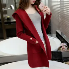 Женский кардиган, осенний и зимний теплый женский свитер с длинным рукавом, Повседневный свитер, вязаные топы