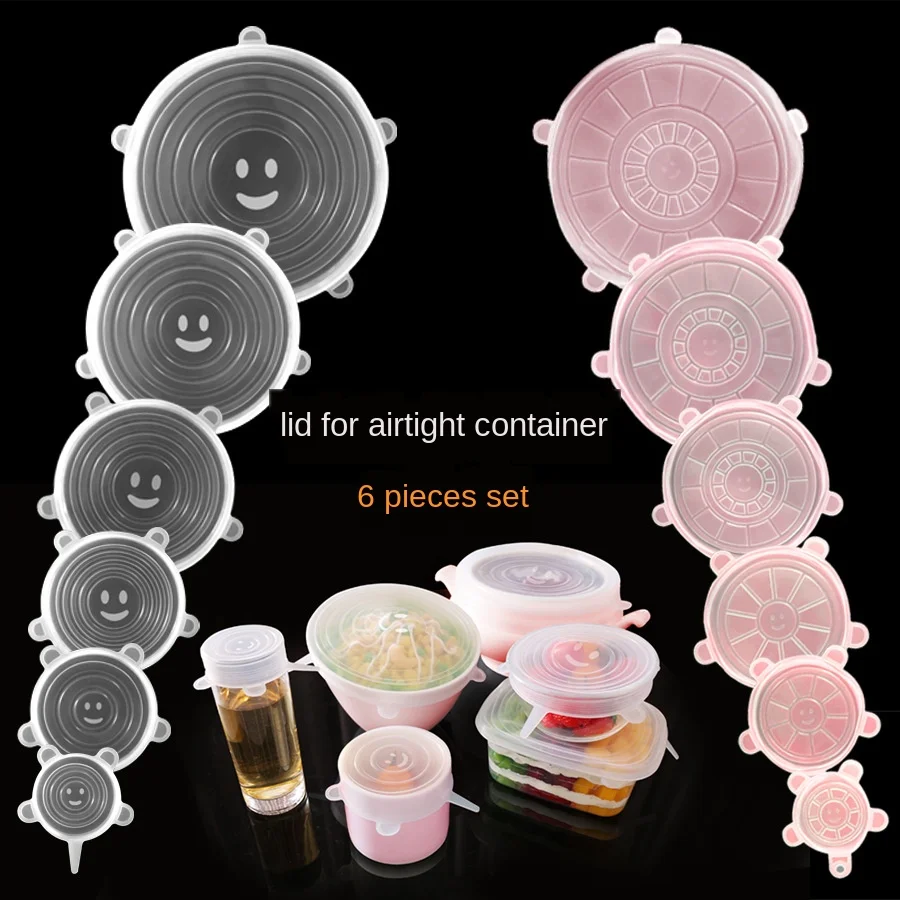 

Silicone Cover 6-Piece Set of Extensible Multi-functional Plastic Cover Refrigerator Microwave Oven Sealed Preservative Film