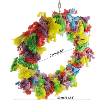 

Bird Toys Parrot Shredding Toys Birds Cotton Preening Grooming Ropes Colorful 896A