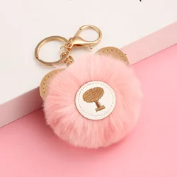 Cute PU Bear Hairballs Bags Ornament Faux Fur Soft Key Chain Backpack Pendant Purses Phone Charm Handbag Keychain Accessories