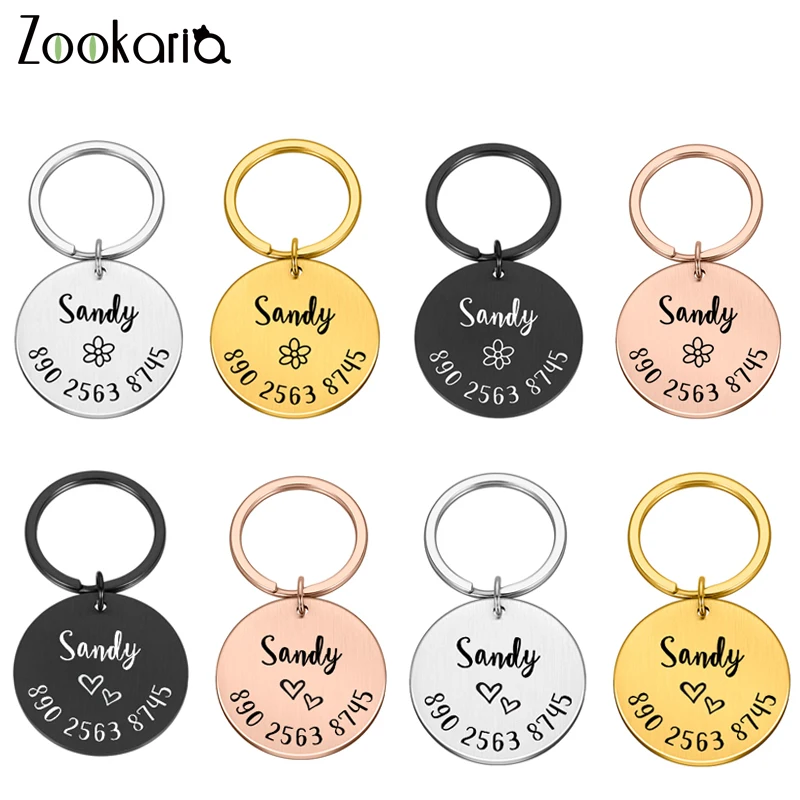 Collar con etiqueta de identificación antipérdida para perro, etiqueta de identificación personalizada para mascota, nombre grabado para gato, Collar de cachorro, accesorios para mascotas