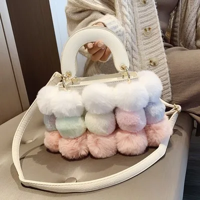 Модная женская сумка, роскошная брендовая мягкая меховая сумка на плечо для женщин, Классическая меховая сумка, женская сумка, рождественские подарки