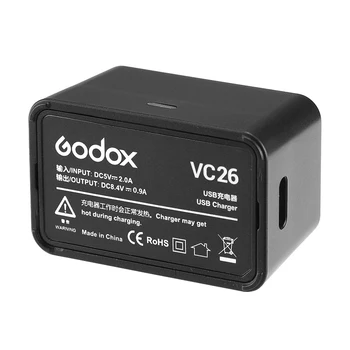

Godox VC26 DC 5V Input DC 8.4V Output for Charging USB Battery Charger Godox V1S V1C V1N V1F V1O V1P Round Head Flash Battery