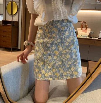 

Exquisite lace floral small fresh temperament Korean wild high waist was thin skirt