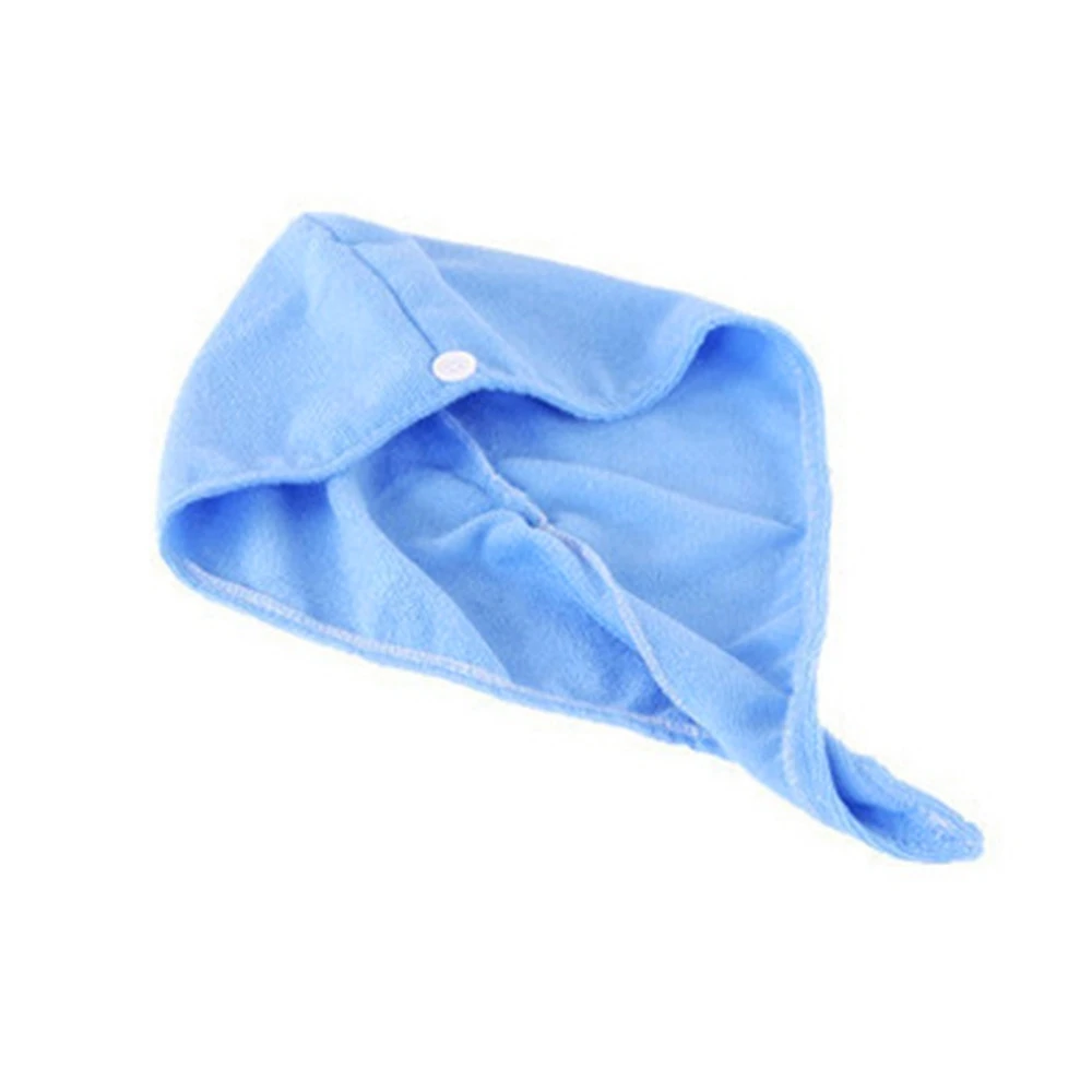 Blue New Microfiber Dry Hair Hat Magic Quick Dry Hair Soft Towel Bath Head Wrap For Women Bathing Sleep Salon Head Cover Wrap Hat - Цвет: Blue