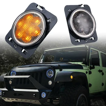 

Front Turn signal lights Side Marker Lens For Jeep Wrangler 2009-2017 Waterproof