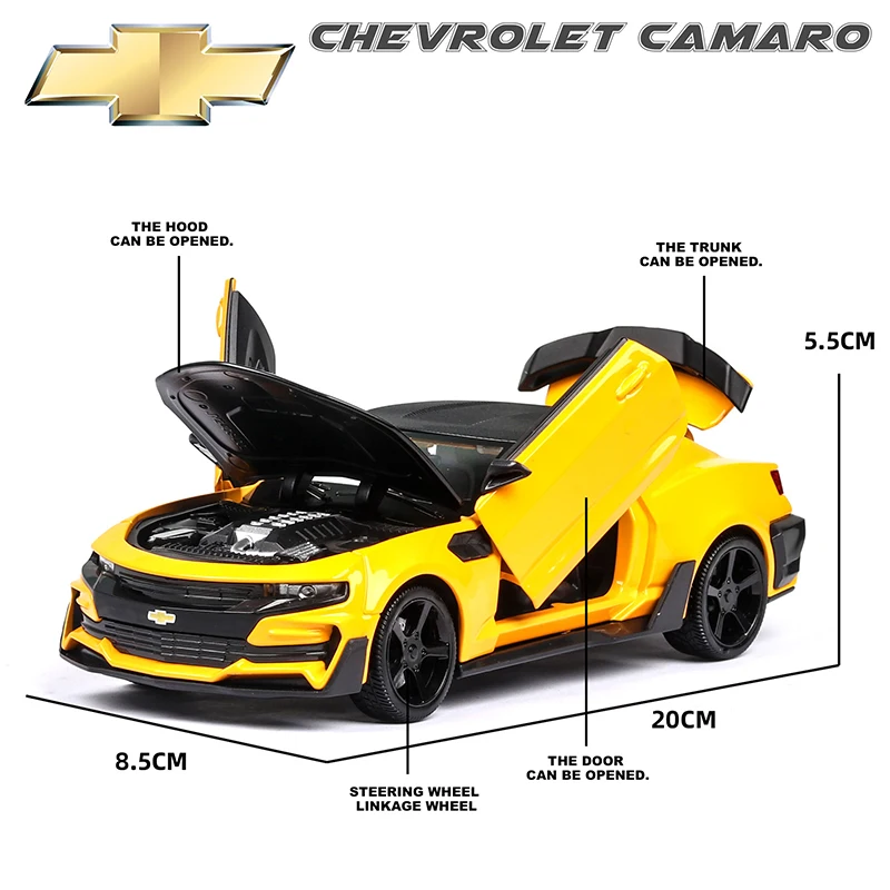 Модель литая игрушечного автомобиля Chevrolets Camaro в масштабе 1:24 модель спортивного с
