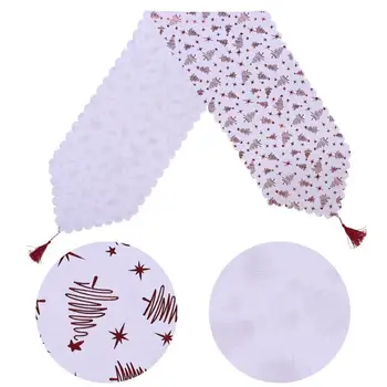 

Christmas Table Runner Mat Tablecloth Christmas Flag Home Party Decorative Santa Claus Tapestry Red Table Runners FDH