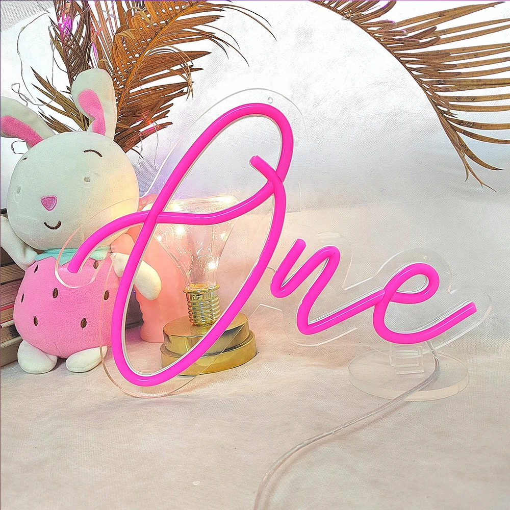 Birthday Custom Made  Number One Neon Sign Phrase Led Lights Party Wedding Wall Art Home Bar Light Personalized Decor