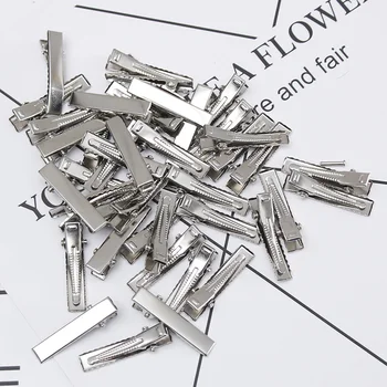 

50 Pcs/pack 40/46/55/65/75mm Metal Hair Clip Crocodile Duckbill Clip With Teeth Alligator Clips For Diy Jewelry Accessories
