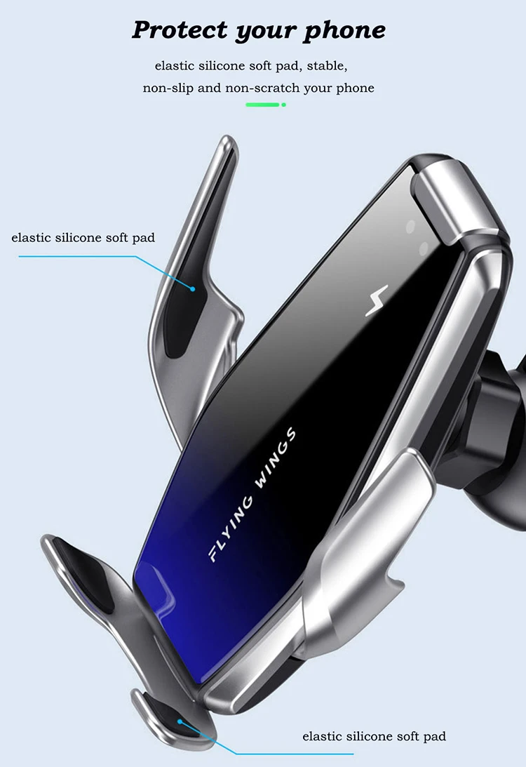 Brorikoy 15 Вт Qi Беспроводное зарядное устройство Автомобильный держатель Зарядка для iPhone 11 Pro XR Xs Max автоматическое крепление Беспроводная Быстрая зарядка для huawei