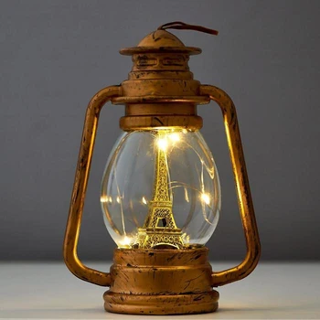 

Night light "Lantern" LED from batteries gold / silver 6x10.5x15 cm 5091638