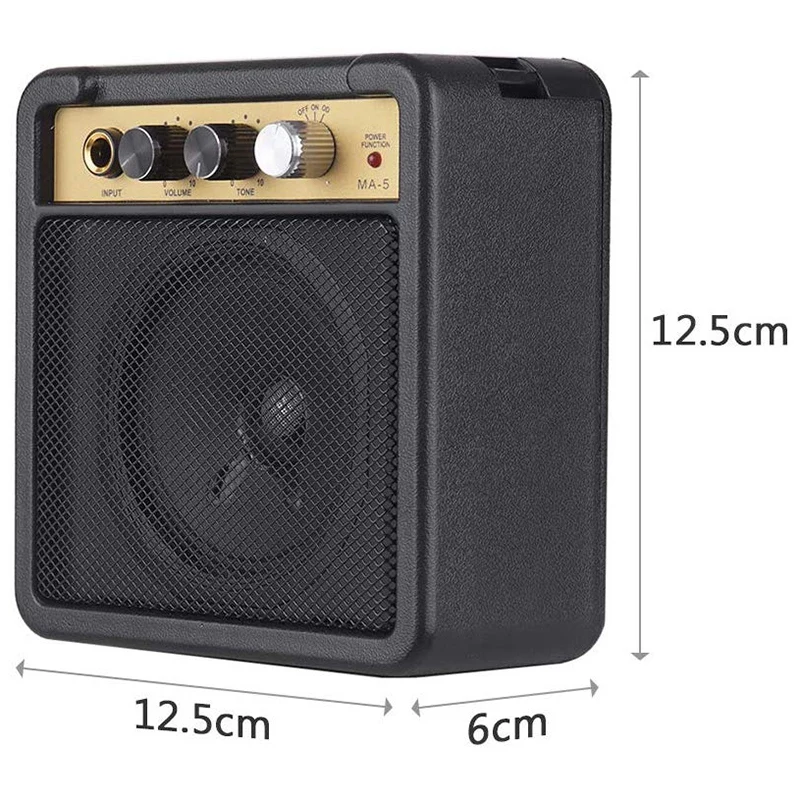 Electric Amplifier for Guitar Amp Speaker 5W with 6 35mm Input 1 4 Inch Headphone Output Supports Volume Tone Adjustment