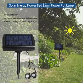 

Solar Spotlight Outdoor Garden Path Landscape Waterproof 2 LED Lawn Flood Light Decorative Outdoor Lawn Yard Lamp