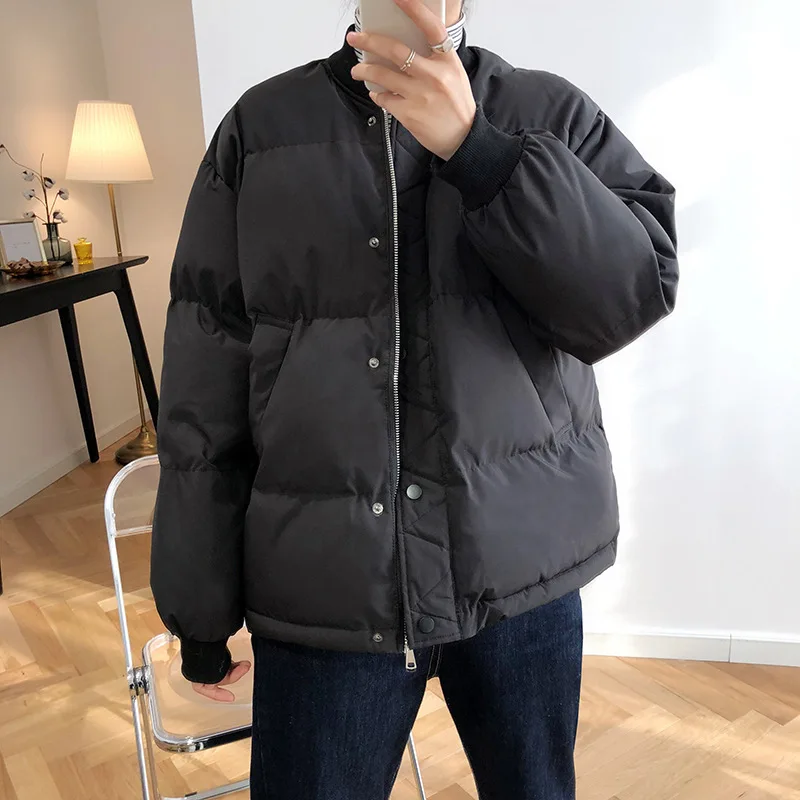 CamKemsey новые корейские зимние пальто женские повседневные однотонные пуховики с хлопковой подкладкой толстые теплые короткие зимние бейсбольные куртки