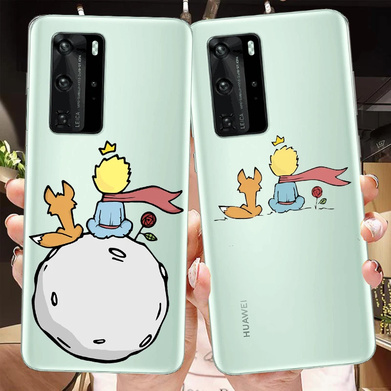 Phone Case For Huawei P10 P20 P30 P40 Lite Pro Clear Little Prince Rose Flowers Soft TPU Honor 10 lite 8x 9x | Мобильные телефоны и