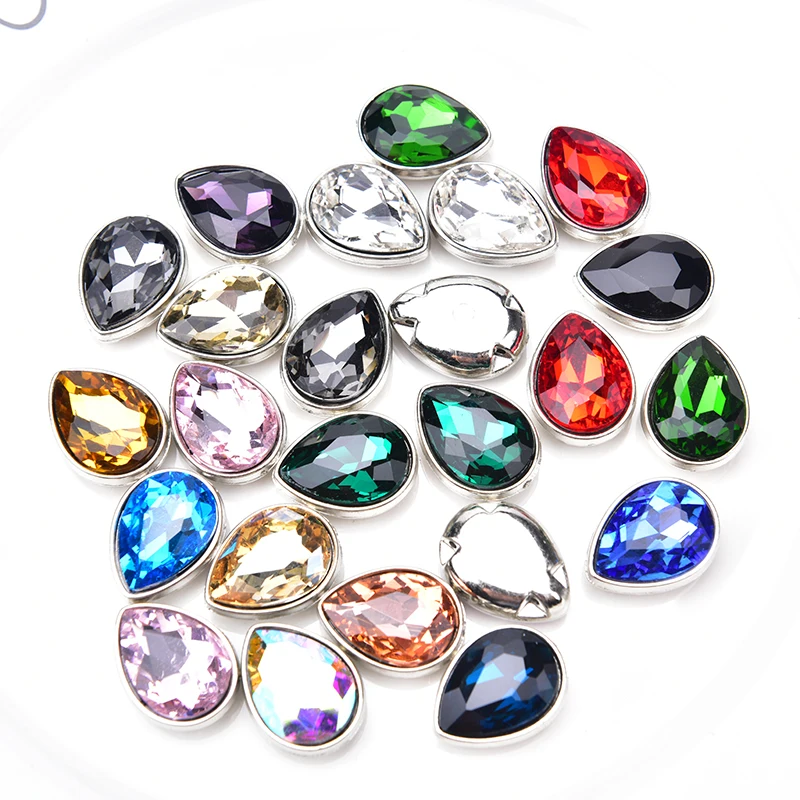 

Mix Color 240pcs 13*18mm Teardrop Rhinestones Glass Crystal With Not Hook Claw Setting Sewing Wedding Dress Decoration DIY