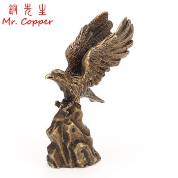 

Antique Solid Copper Ornaments Bronze Young Eagle Statue Brass Miniatures Figurines Home Decorations Office Desk Decor Tea Pets