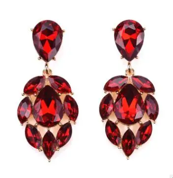 Brand Wholesale Factory Price Green Crystal Dangle Drop Earrings Wedding Women Party Statement Handmade ZA Jewelry | Украшения и