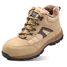 Мужские зимние кроссовки, кожаная Рабочая обувь, женская безопасная обувь с AN1 стальным носком, пу подошва, деформационная Нескользящая сварка