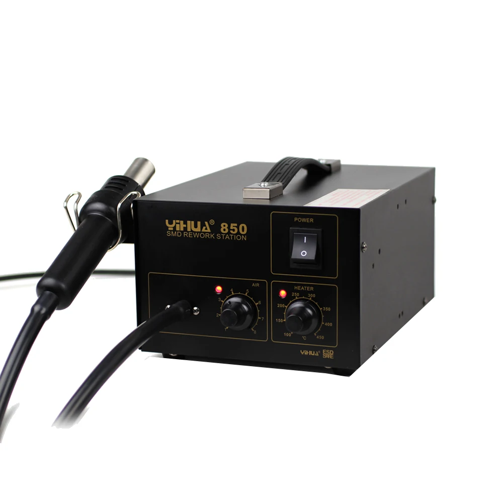 

YIHUA 850 3 Nozzles Hot-Air Soldering Station , SMD Rework Station Lead Free With Heat Gun