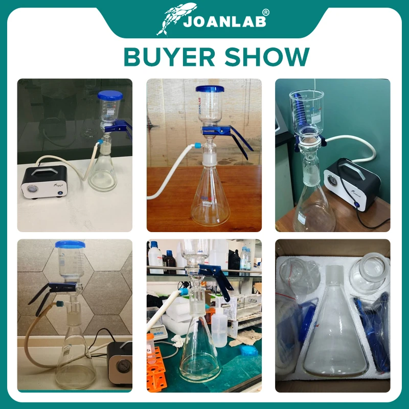 JOANLAB-공식 상점 1000ml 진공 필터 장치, 실험실 장비 유리 필터 모래 코어 액체 용매 멤브레인 필터