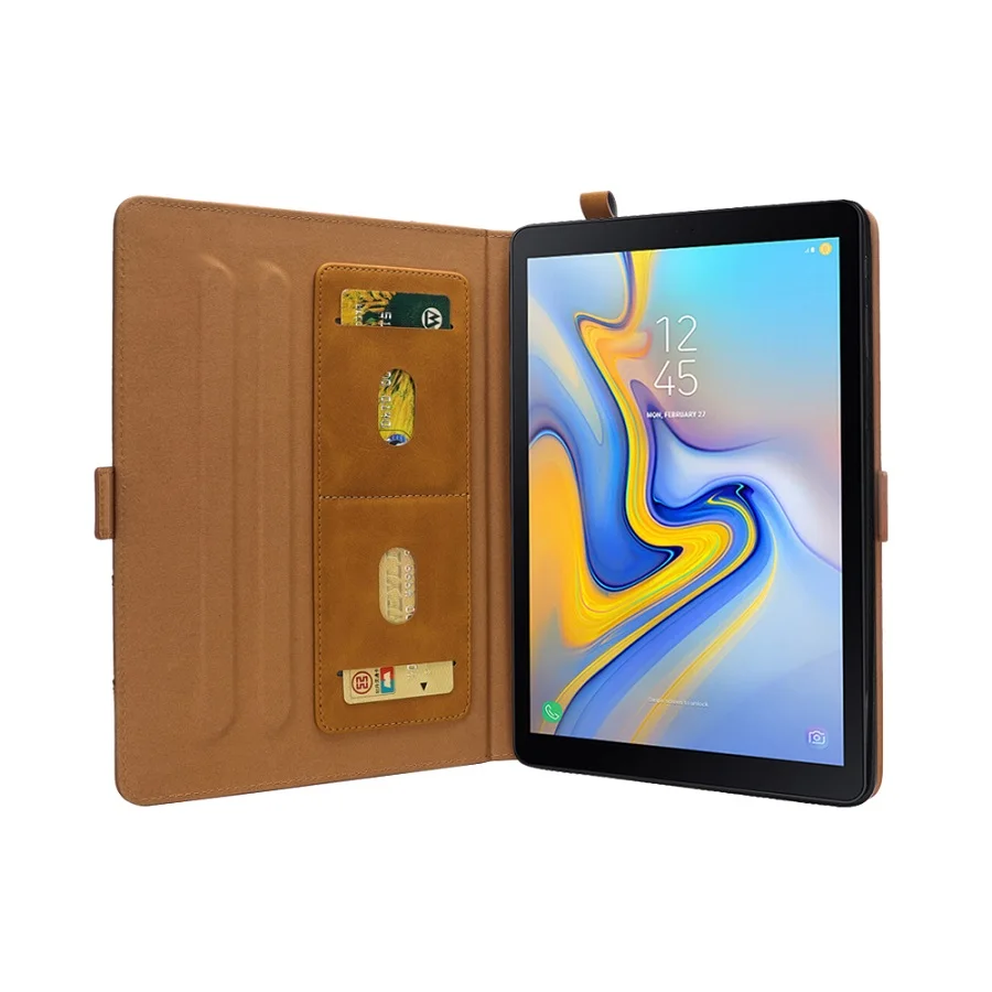 Чехол для Samsung Galaxy Tab S3 планшет 9,7 дюймов SM-T820 с карандашница+ держатель для карт с защитой от пыли 360 Степень защиты - Цвет: Light Brown