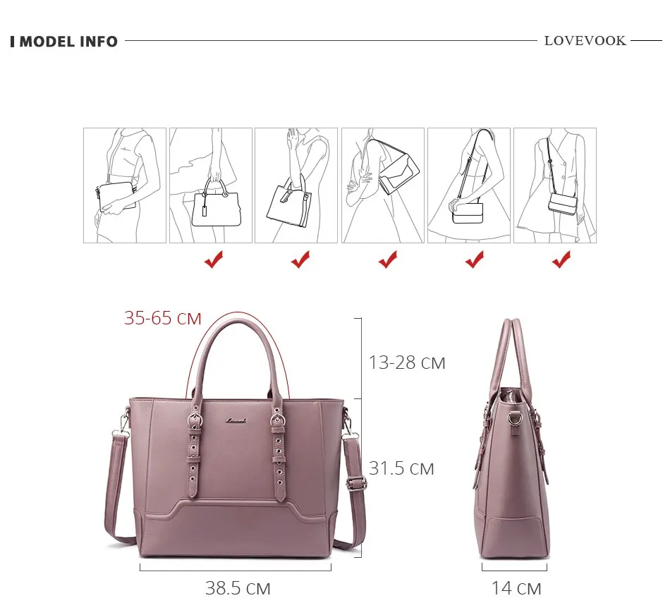 LOVEVOOK женская сумка с ручкой сверху, через плечо, женские сумки через плечо, сумки для офиса, женская большая емкость, сумка для ноутбука