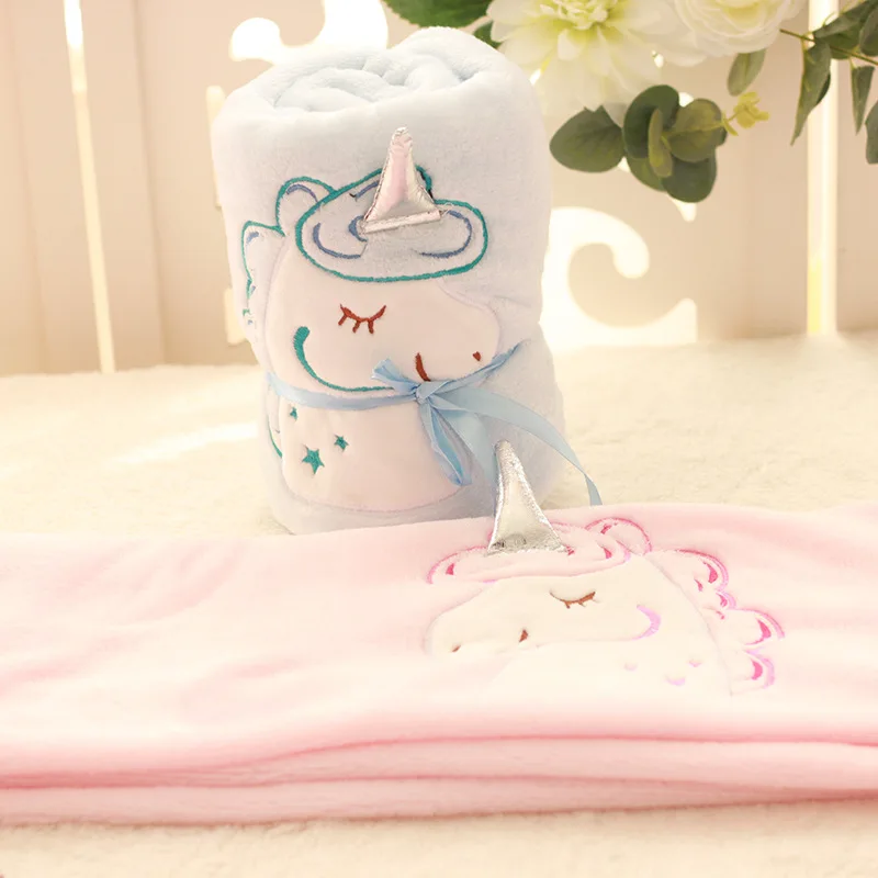 Милый Единорог Pegasus ролл одеяло розовый мультфильм детей один складной кондиционер одеяло автомобиля офис мягкий дышащий подарок