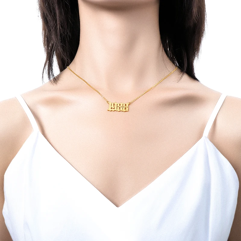 Choker Necklace Pendant Gold 
