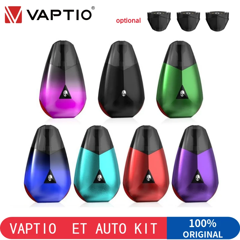 

Vaptio ET AUTO kit with 550mah battery 12W mod electronic Cigarette Vape LED Tail Light 1.5ml cartridge pod top filling atomizer