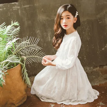 

2020 Spring Cute Baby Girls White Lace Dress Children's Vestidos Toddler Princess Dresses Clothing Kids A-line Dress Clothes 12