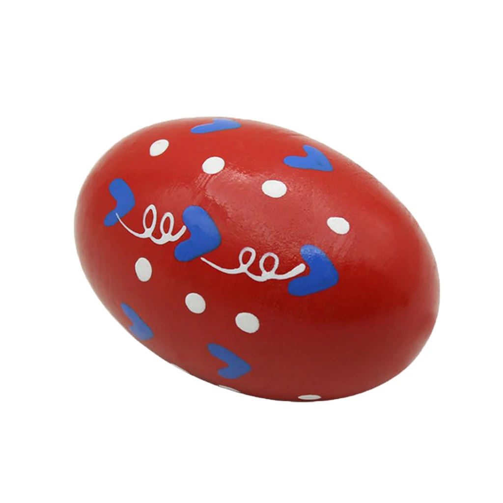 Песочное яйцо шейкер деревянная перкуссия игрушка для детей Малыш Музыка Раннее Обучение - Цвет: Красный