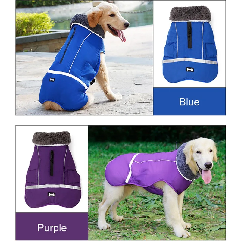 Теплая Светоотражающая Одежда для собак, водонепроницаемая куртка для собак, теплая куртка для таксы, жилет для маленьких и больших собак, одежда для домашних животных