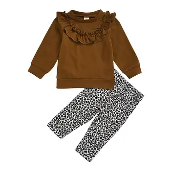 

Kids Baby Girl Clothing Tops T-Shirt Leopard Long Pants Casual Cotton Outfits Clothes Girls