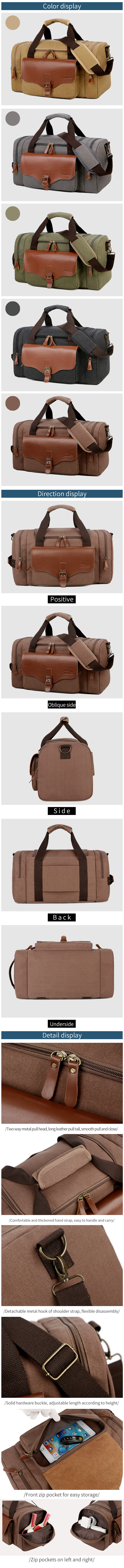 Leisure Travel Bags with Large Capacity Canvas Travel Bags Carry-on Suitcase Duffle Travel Bag Convenient Portable Weekend Bag