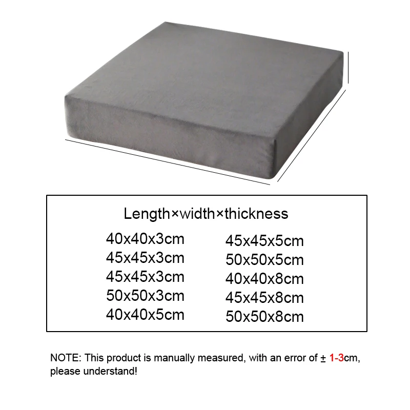 35D Hard High Density Sponge Sofa Cushion Solid Color Window Mat Removable and washable Tatami Chair Cushion Thickness 3-8cm 6