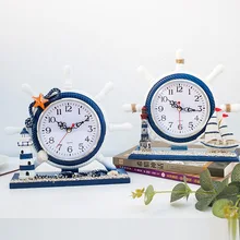Средиземноморские настольные часы творческий пиратский корабль рулевой деревянные часы гостиная спальня океан украшения ремесла