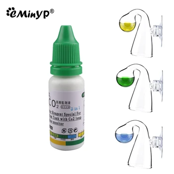 수족관 CO2 표시기 용액, 물고기 탱크 장기 모니터, CO2 테스트, 수생 식물용 PH 액체, 드롭 체커와 함께 사용, 15ml