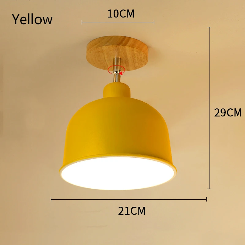 Современный светодиодный потолочный светильник Промышленный скандинавский потолочный светильник заподлицо Прихожая лестница прохода кухня крыльцо гостиная огни E27 - Цвет корпуса: 1- Yellow