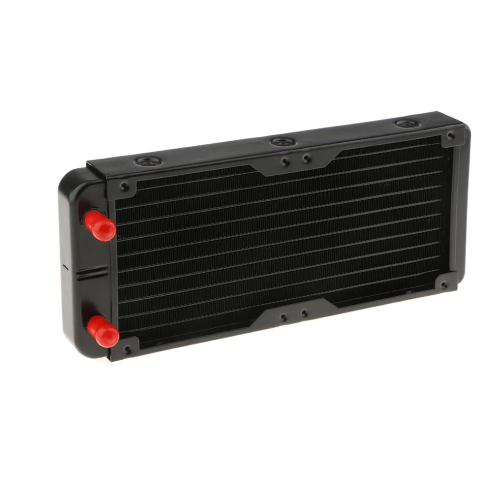 240mm Radiator Aluminum 10 Pipe Straight Treaded For Computer Liquid Cooling