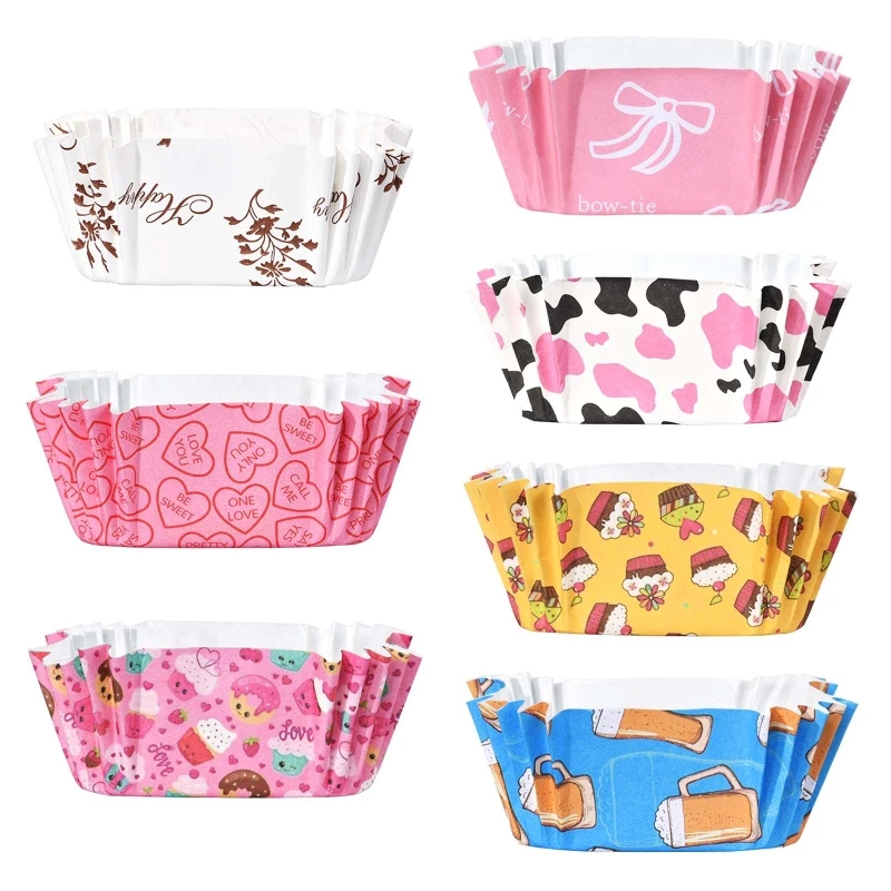 K1MF 200 Pcs Cupcake Ramekin Holder Cups Square Convenient and Healthy