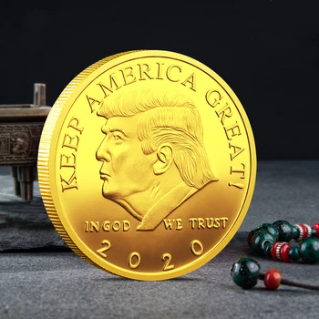 

2020 President Donald Trump Gold Sliver EAGLE Plated Keep America Great Again In Gold We Trust Election Commemorative Coin Gift