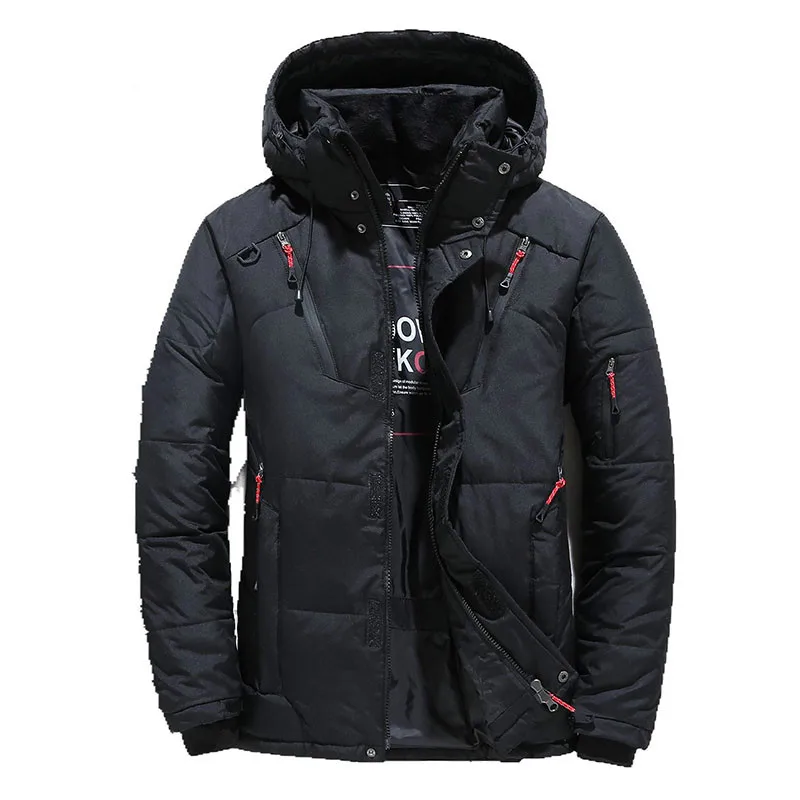 

Yinice High Quality Winter Warm Thicken Zipper Coat Men's Hooded Parkas Casual Slim Fit Multi-Pockets Overcoat Jackets