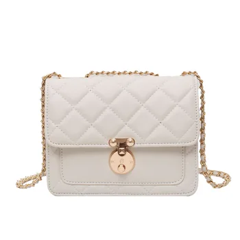 

Skfoockes 2020 New Women's Bag Korean Version of The Chain Small Square Bag Embroidery Thread Diamond Shoulder Bag Crossbody Bag