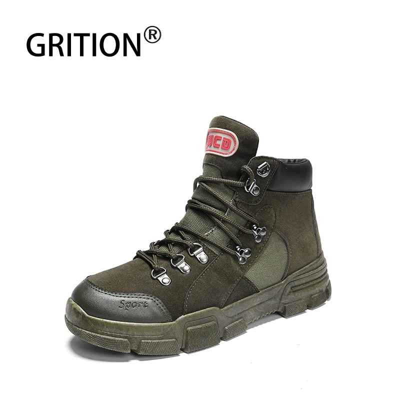 

GRITION Men Hiking Boots Winter Outdoor Water Mountain Camping Sneakers Climbing Walking Footwear Official Tourism Hunting Shoes