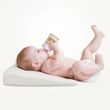 

Baby Crib Wedge Memory Foam Infant Sleep Wedge Pillow Cushion Sleep Positioner Anti Spitting Slope Pillow -Semicircle Pink White
