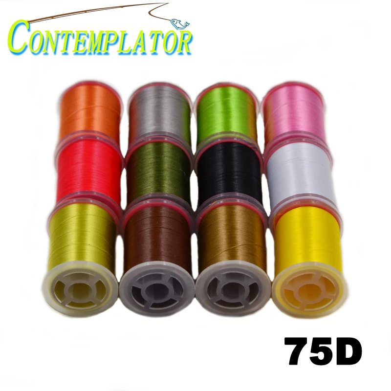 12pcs 12colors Assorted 75Denier Fly Tying Threads For Dry Wet Flies